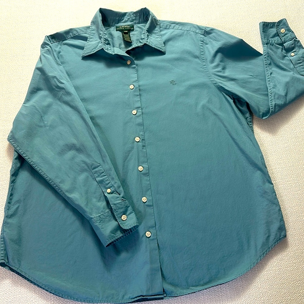 Lauren Ralph Lauren Button Up Long Sleeved Shirt Men Size 18W
